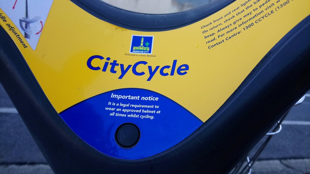 The CityCycle bike handlebars read "Important notice: it is a legal requirement to wear an approved helmet at all times whilst cycling"