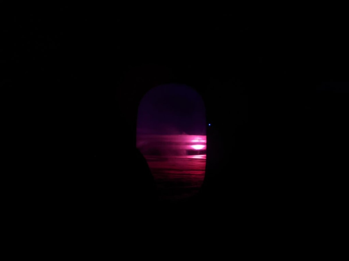 Sunset from a plane window