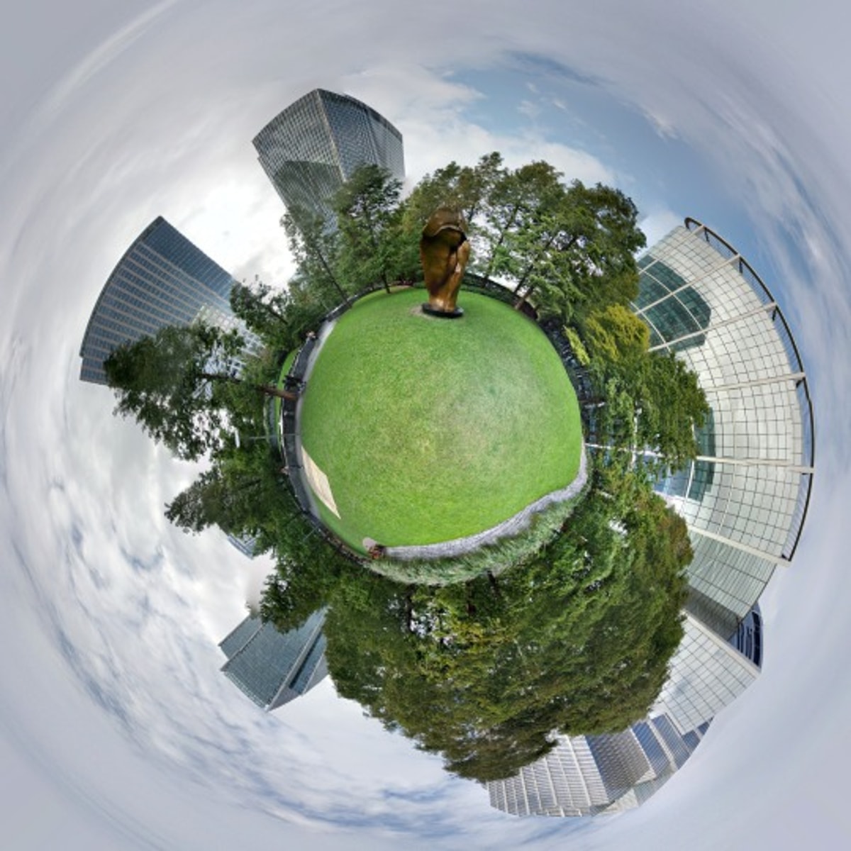 Tiny planet at Canary Wharf.