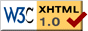 A web badge that says Valid XHTML 1.0